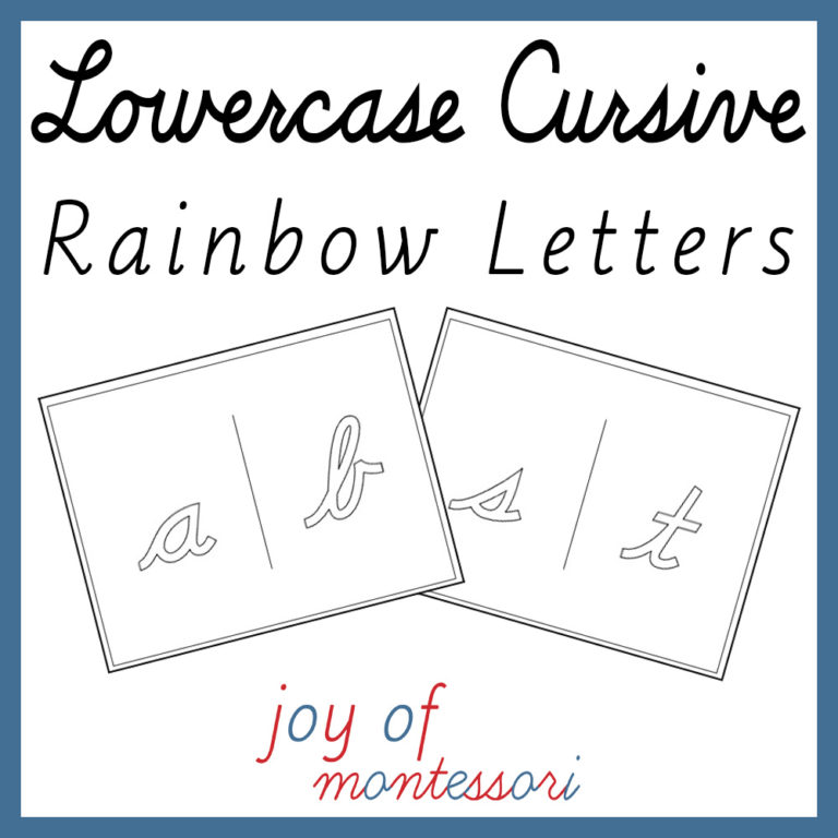 Cursive Lowercase Rainbow Letter Template • Joy of Montessori